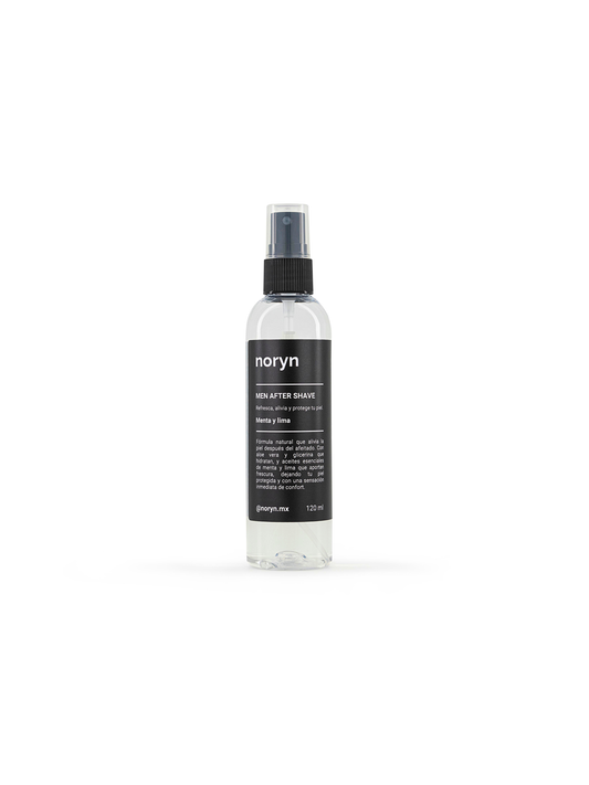After Shave para Hombres 120 ml. Fórmula natural que calma e hidrata la piel. Aroma Menta y Lima.