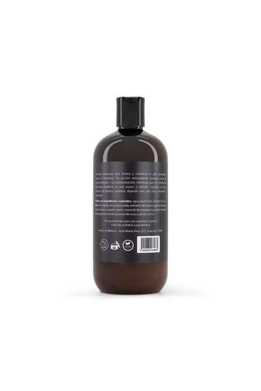 Body Wash para Hombres 480 ml. Fórmula Natural Mandarina y Bergamota