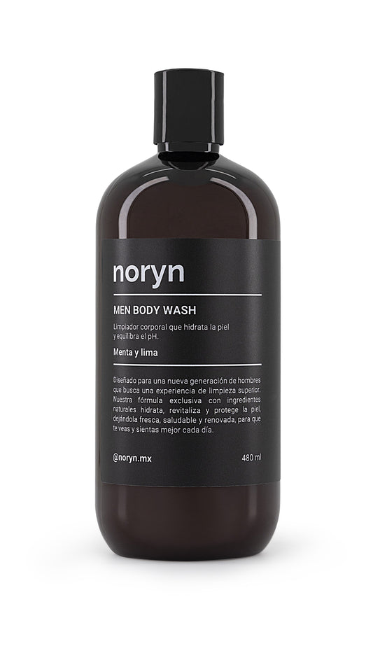 noryn Body Wash para Hombres 480 ml | Fórmula Natural Menta y Lima
