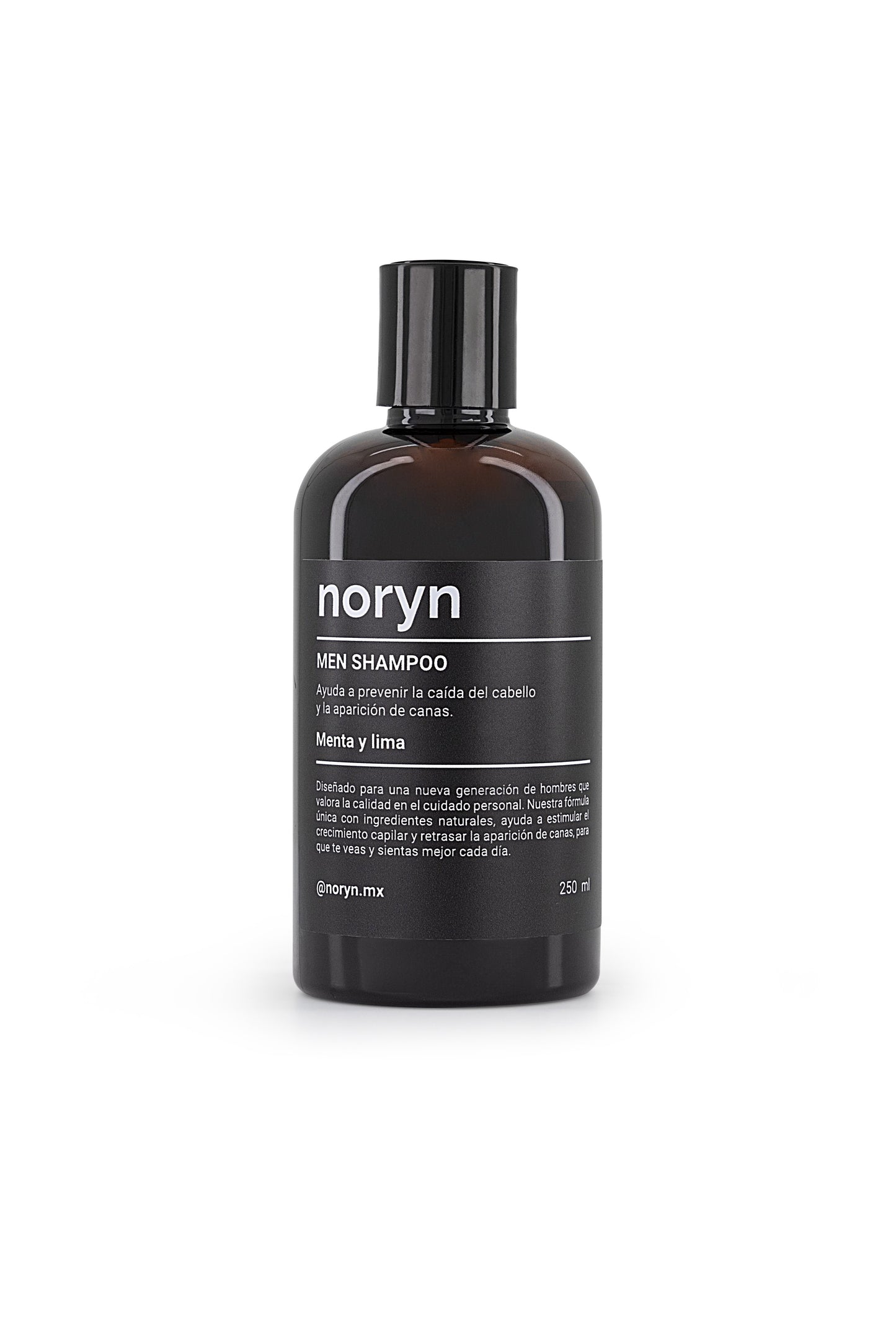 noryn Shampoo para Hombres 250 ml | Fórmula Natural, Prevención de Caída de Cabello  y Canas