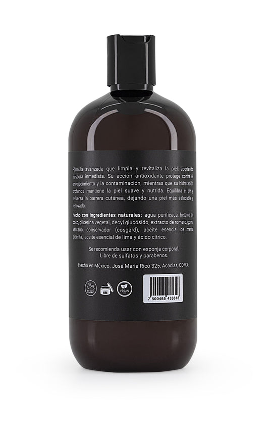 Body Wash para Hombres 480 ml. Fórmula Natural Menta y Lima