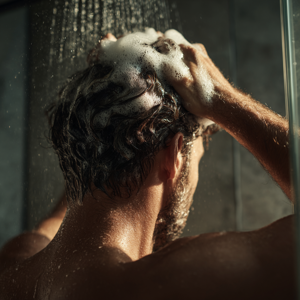 Shampoo para Hombres 250 ml. Fórmula Natural Mandarina y Bergamota. Prevención de Caída de Cabello y Canas