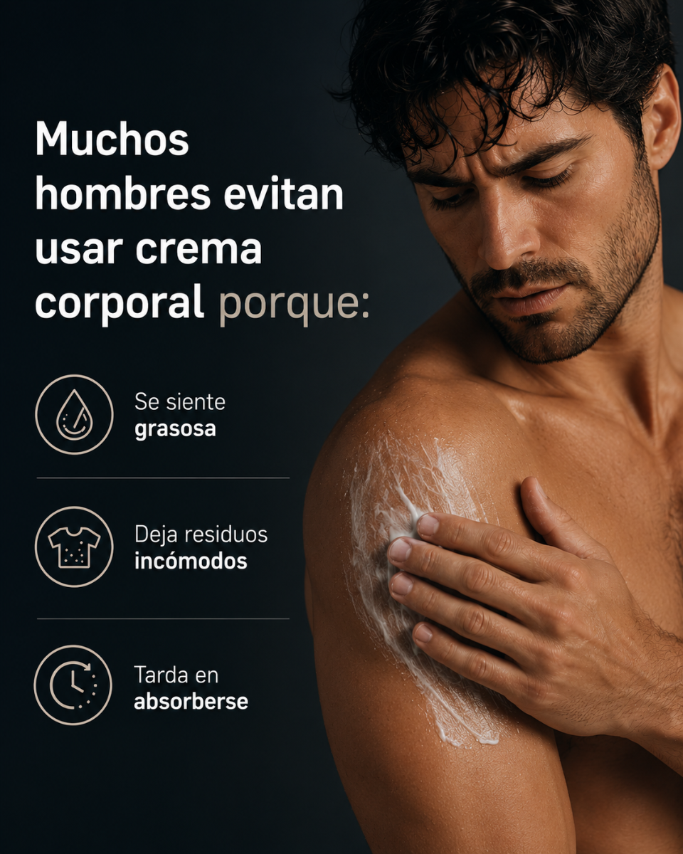 Crema Corporal para Hombre de Rápida Absorción 480 ml - Hidratación Profunda Sin Sensación Grasosa - Mandarina y Bergamota