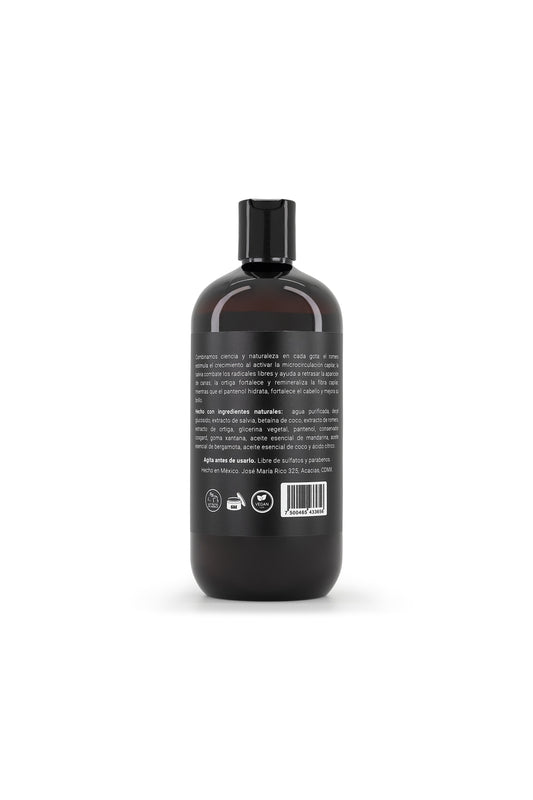 Shampoo para Hombres 480 ml. Fórmula natural mandarina y bergamota. Fortalecimiento y cuidado diario.