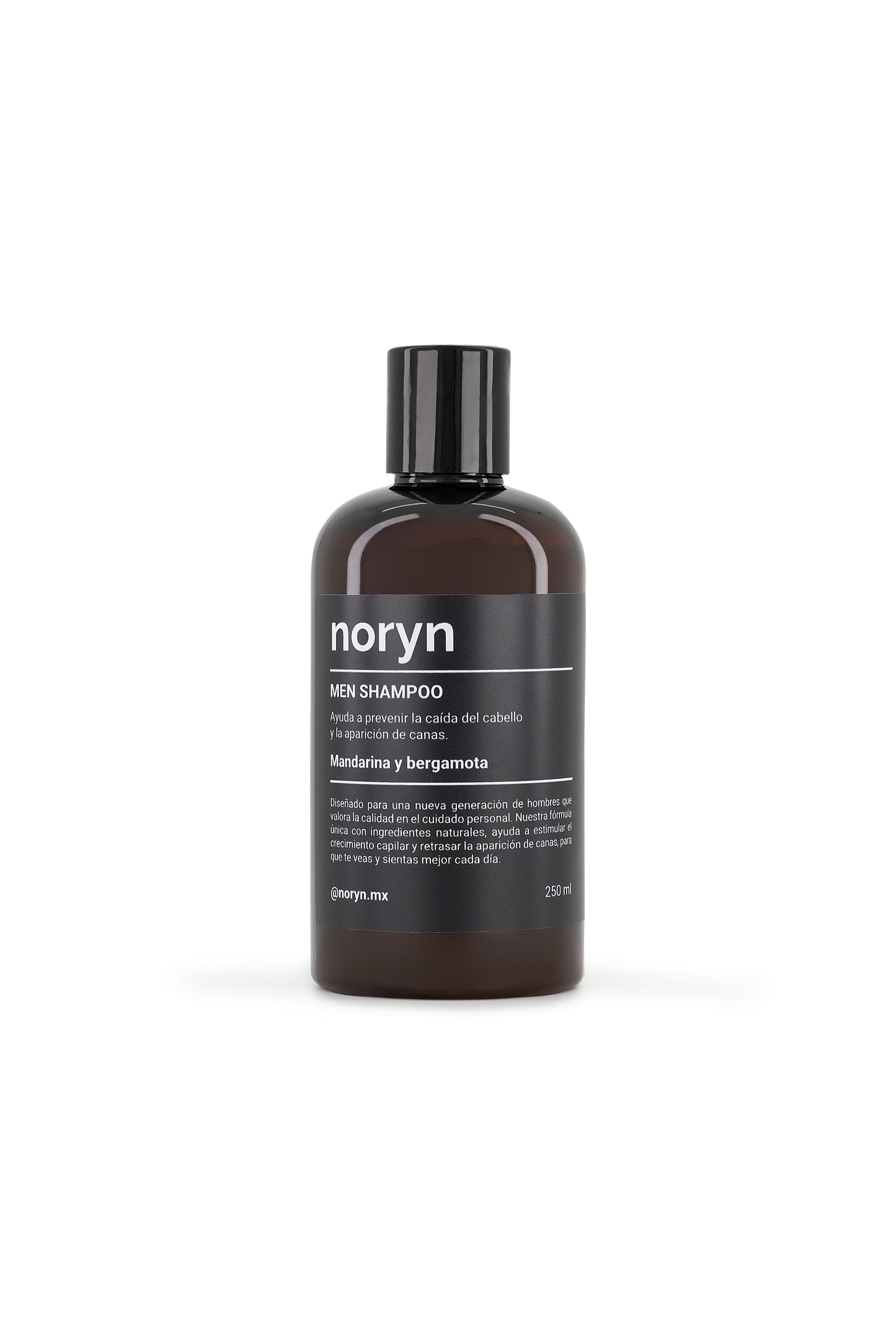 Shampoo para Hombres 250 ml. Fórmula Natural Mandarina y Bergamota. Prevención de Caída de Cabello  y Canas