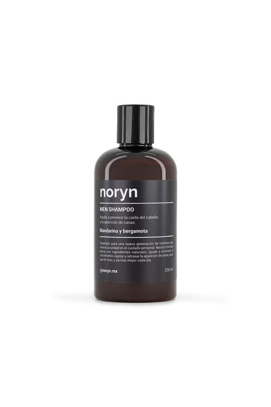 Shampoo para Hombres 250 ml. Fórmula natural mandarina y bergamota. Fortalecimiento y cuidado diario.